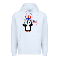 White penguin american 4th of july penguin american flag Premium Hoodie - linhVisuals