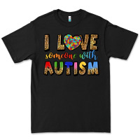Black i love someone with autism Premium Tee - LillyAllenDesigns