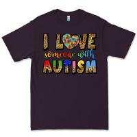Plum i love someone with autism Premium Tee - LillyAllenDesigns