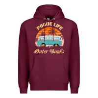 Burgundy pogue life outer banks retro vintage sunny Premium Hoodie - linhVisuals