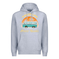 Heather Grey pogue life outer banks retro vintage sunny Premium Hoodie - linhVisuals