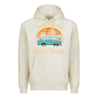 Oatmeal Heather pogue life outer banks retro vintage sunny Premium Hoodie - linhVisuals