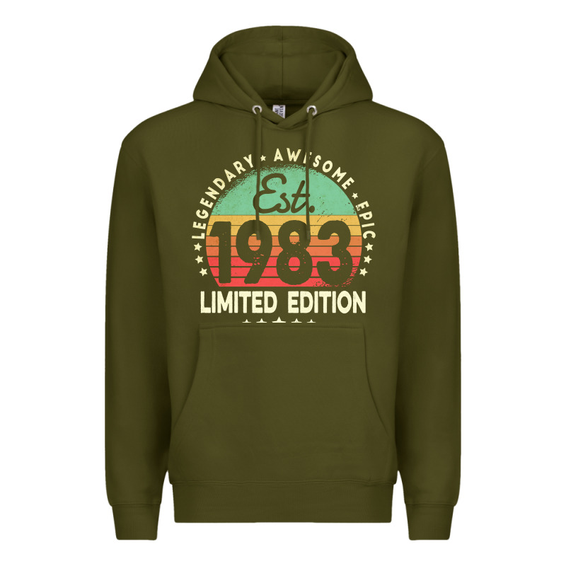 Est. 1983 Vintage 1983 Limited Edition 39th Birthday Retro Pullover Ho Premium Hoodie by linhVisuals | Teevron