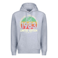 Heather Grey est. 1983 vintage 1983 limited edition 39th birthday retro pullover ho Premium Hoodie - linhVisuals