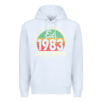 White est. 1983 vintage 1983 limited edition 39th birthday retro pullover ho Premium Hoodie - linhVisuals