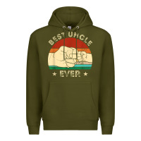 Army Green vintage best uncle ever fist bump funny uncle fathers day Premium Hoodie - linhVisuals