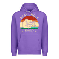 Purple vintage best uncle ever fist bump funny uncle fathers day Premium Hoodie - linhVisuals