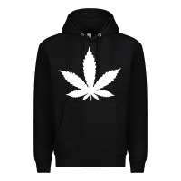 Black weed leaf in a pocket marijuana cannabis Premium Hoodie - linhVisuals