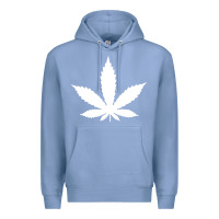 Colony Blue weed leaf in a pocket marijuana cannabis Premium Hoodie - linhVisuals