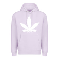 Lilac weed leaf in a pocket marijuana cannabis Premium Hoodie - linhVisuals