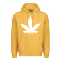 Mustard weed leaf in a pocket marijuana cannabis Premium Hoodie - linhVisuals