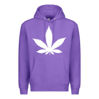 Purple weed leaf in a pocket marijuana cannabis Premium Hoodie - linhVisuals
