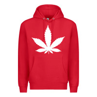 Red weed leaf in a pocket marijuana cannabis Premium Hoodie - linhVisuals