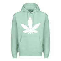 Seafoam weed leaf in a pocket marijuana cannabis Premium Hoodie - linhVisuals