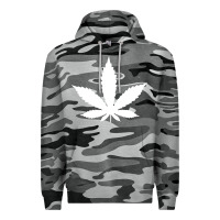 Slate Camo weed leaf in a pocket marijuana cannabis Premium Hoodie - linhVisuals