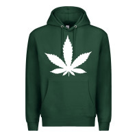 Sports Green weed leaf in a pocket marijuana cannabis Premium Hoodie - linhVisuals