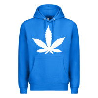 True Royal weed leaf in a pocket marijuana cannabis Premium Hoodie - linhVisuals