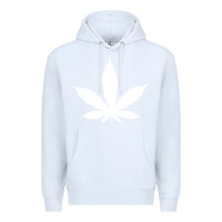 White weed leaf in a pocket marijuana cannabis Premium Hoodie - linhVisuals