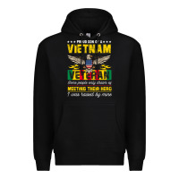 Black proud vietnam veteran son gifts raised by my hero veteran day Premium Hoodie - linhVisuals