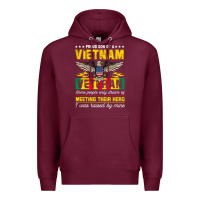 Burgundy proud vietnam veteran son gifts raised by my hero veteran day Premium Hoodie - linhVisuals