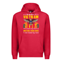 Cardinal proud vietnam veteran son gifts raised by my hero veteran day Premium Hoodie - linhVisuals