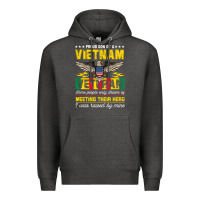 Charcoal Heather proud vietnam veteran son gifts raised by my hero veteran day Premium Hoodie - linhVisuals