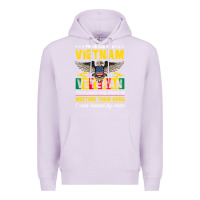 Lilac proud vietnam veteran son gifts raised by my hero veteran day Premium Hoodie - linhVisuals