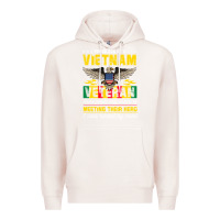 Pale Pink proud vietnam veteran son gifts raised by my hero veteran day Premium Hoodie - linhVisuals