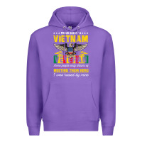 Purple proud vietnam veteran son gifts raised by my hero veteran day Premium Hoodie - linhVisuals