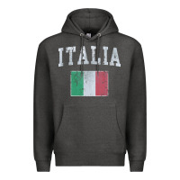 Charcoal Heather vintage italia italian flag italy italiano Premium Hoodie - linhVisuals