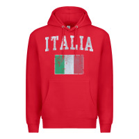 Red vintage italia italian flag italy italiano Premium Hoodie - linhVisuals