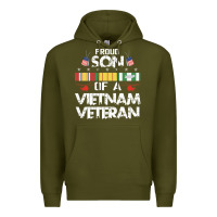 Army Green proud son of a vietnam veteran father's day Premium Hoodie - linhVisuals