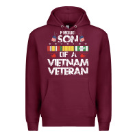 Burgundy proud son of a vietnam veteran father's day Premium Hoodie - linhVisuals