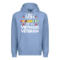 Colony Blue proud son of a vietnam veteran father's day Premium Hoodie - linhVisuals