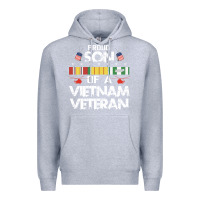 Heather Grey proud son of a vietnam veteran father's day Premium Hoodie - linhVisuals