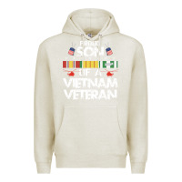 Oatmeal Heather proud son of a vietnam veteran father's day Premium Hoodie - linhVisuals