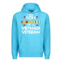 Ocean Blue proud son of a vietnam veteran father's day Premium Hoodie - linhVisuals