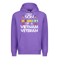 Purple proud son of a vietnam veteran father's day Premium Hoodie - linhVisuals