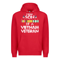 Red proud son of a vietnam veteran father's day Premium Hoodie - linhVisuals