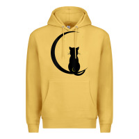 Antique Gold womens double moon cat Premium Hoodie - linhVisuals