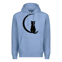 Colony Blue womens double moon cat Premium Hoodie - linhVisuals