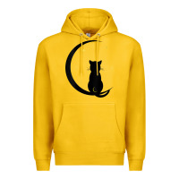 Lemon womens double moon cat Premium Hoodie - linhVisuals