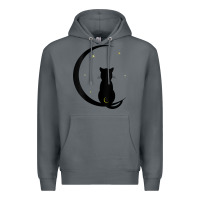 Rock womens double moon cat Premium Hoodie - linhVisuals