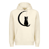 Sandshell womens double moon cat Premium Hoodie - linhVisuals