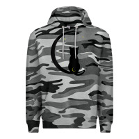 Slate Camo womens double moon cat Premium Hoodie - linhVisuals