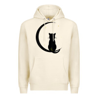 Tofu womens double moon cat Premium Hoodie - linhVisuals