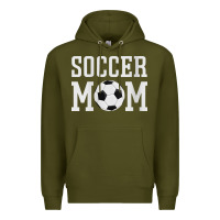 Army Green womens soccer mama soccer mom Premium Hoodie - linhVisuals