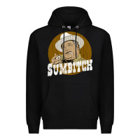 Black sumbitch distressed Premium Hoodie - linhVisuals
