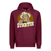 Burgundy sumbitch distressed Premium Hoodie - linhVisuals