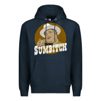 Navy sumbitch distressed Premium Hoodie - linhVisuals